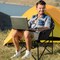 Folding Moon Camping Chair with Padded Seat, Cup Holder and Carrying Bag